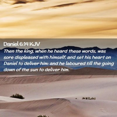 Picture 02 - Daniel 6:14 KJV - Then the king, when he heard these words, was - Bible Verse Picture