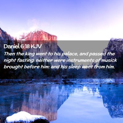 Picture 02 - Daniel 6:18 KJV - Then the king went to his palace, and passed the - Bible Verse Picture