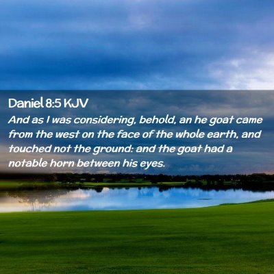 Picture 02 - Daniel 8:5 KJV - And as I was considering, behold, an he goat came - Bible Verse Picture