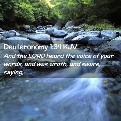 Picture 02 - Deuteronomy 1:34 KJV - And the LORD heard the voice of your words, and - Bible Verse Picture