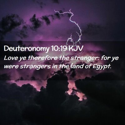 Picture 02 - Deuteronomy 10:19 KJV - Love ye therefore the stranger: for ye were - Bible Verse Picture