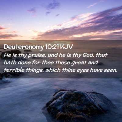 Picture 02 - Deuteronomy 10:21 KJV - He is thy praise, and he is thy God, that hath - Bible Verse Picture