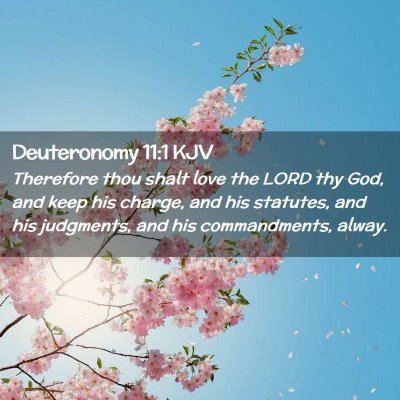 Picture 02 - Deuteronomy 11:1 KJV - Therefore thou shalt love the LORD thy God, and - Bible Verse Picture