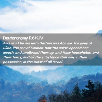 Picture 02 - Deuteronomy 11:6 KJV - And what he did unto Dathan and Abiram, the sons - Bible Verse Picture