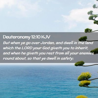 Picture 02 - Deuteronomy 12:10 KJV - But when ye go over Jordan, and dwell in the land - Bible Verse Picture