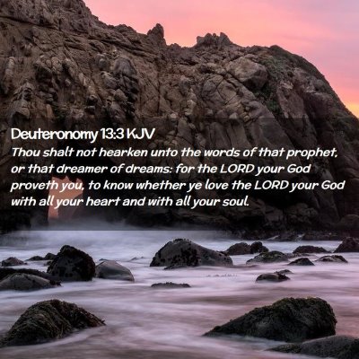 Picture 02 - Deuteronomy 13:3 KJV - Thou shalt not hearken unto the words of that - Bible Verse Picture