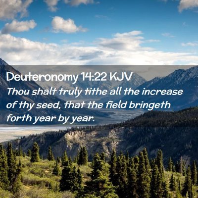 Picture 02 - Deuteronomy 14:22 KJV - Thou shalt truly tithe all the increase of thy - Bible Verse Picture