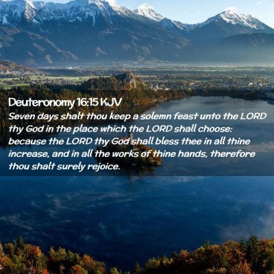 Picture 02 - Deuteronomy 16:15 KJV - Seven days shalt thou keep a solemn feast unto - Bible Verse Picture