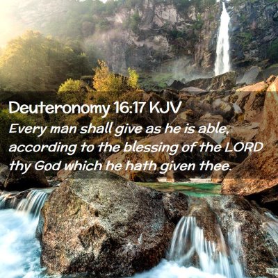 Picture 02 - Deuteronomy 16:17 KJV - Every man shall give as he is able, according to - Bible Verse Picture