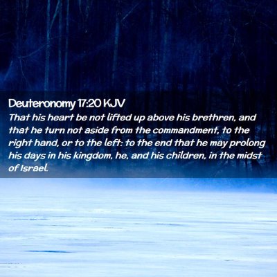 Picture 02 - Deuteronomy 17:20 KJV - That his heart be not lifted up above his - Bible Verse Picture