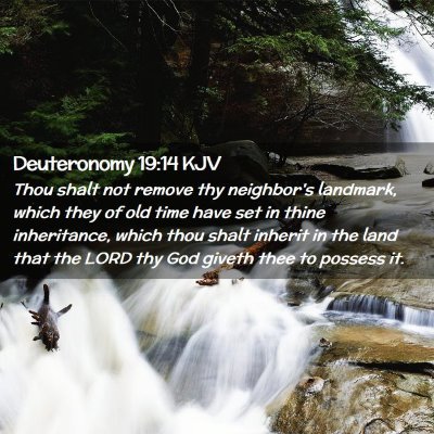 Picture 02 - Deuteronomy 19:14 KJV - Thou shalt not remove thy  neighbor's landmark, - Bible Verse Picture