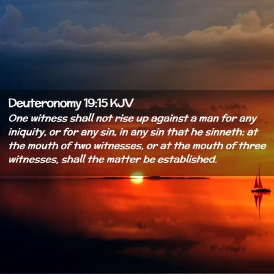 Picture 02 - Deuteronomy 19:15 KJV - One witness shall not rise up against a man for - Bible Verse Picture