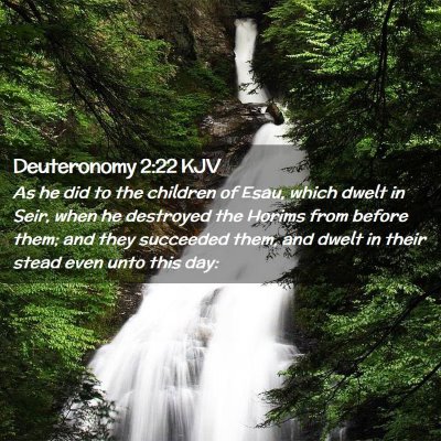 Picture 02 - Deuteronomy 2:22 KJV - As he did to the children of Esau, which dwelt in - Bible Verse Picture