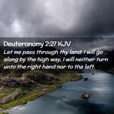 Picture 02 - Deuteronomy 2:27 KJV - Let me pass through thy land: I will go along by - Bible Verse Picture