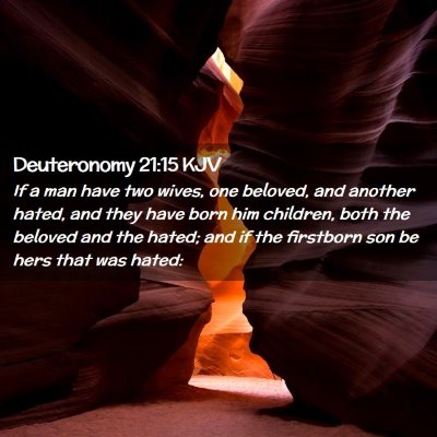 Picture 02 - Deuteronomy 21:15 KJV - If a man have two wives, one beloved, and another - Bible Verse Picture