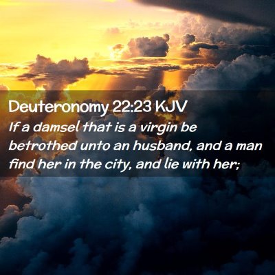 Picture 02 - Deuteronomy 22:23 KJV - If a damsel that is a virgin be betrothed unto an - Bible Verse Picture
