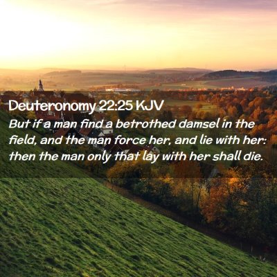 Picture 02 - Deuteronomy 22:25 KJV - But if a man find a betrothed damsel in the - Bible Verse Picture