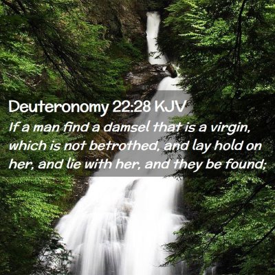 Picture 02 - Deuteronomy 22:28 KJV - If a man find a damsel that is a virgin, which is - Bible Verse Picture
