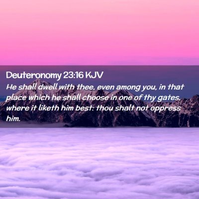 Picture 02 - Deuteronomy 23:16 KJV - He shall dwell with thee, even among you, in that - Bible Verse Picture