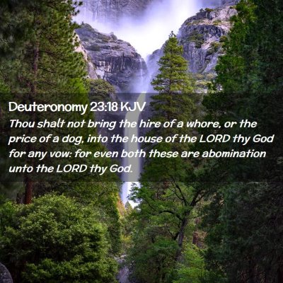 Picture 02 - Deuteronomy 23:18 KJV - Thou shalt not bring the hire of a whore, or the - Bible Verse Picture