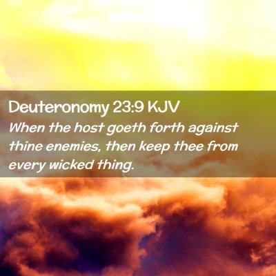 Picture 02 - Deuteronomy 23:9 KJV - When the host goeth forth against thine enemies, - Bible Verse Picture