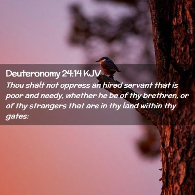Picture 02 - Deuteronomy 24:14 KJV - Thou shalt not oppress an hired servant that is - Bible Verse Picture