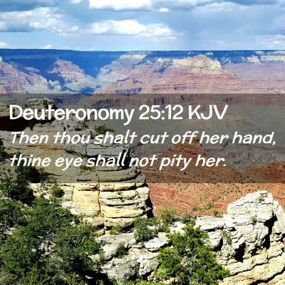 Picture 02 - Deuteronomy 25:12 KJV - Then thou shalt cut off her hand, thine eye shall - Bible Verse Picture