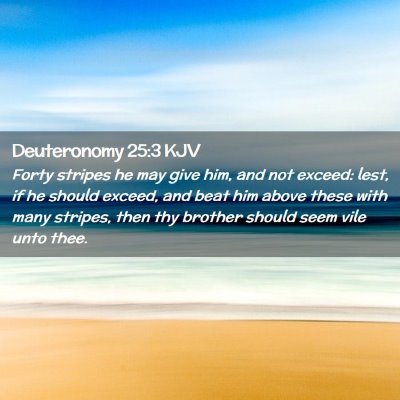 Picture 02 - Deuteronomy 25:3 KJV - Forty stripes he may give him, and not exceed: - Bible Verse Picture