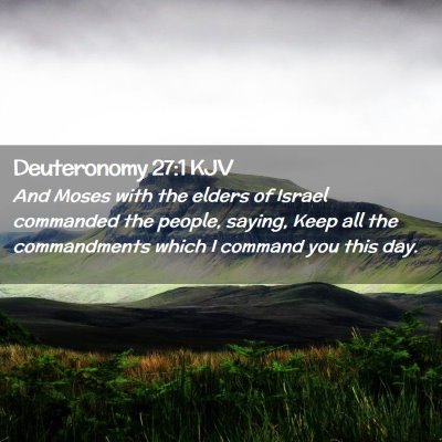 Picture 02 - Deuteronomy 27:1 KJV - And Moses with the elders of Israel commanded the - Bible Verse Picture