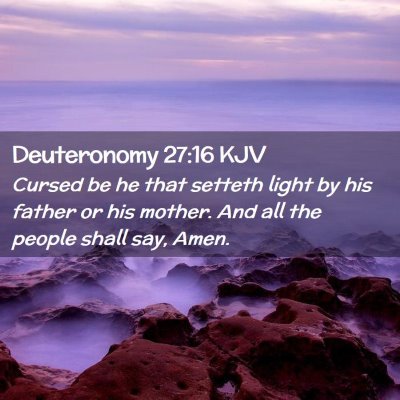 Picture 02 - Deuteronomy 27:16 KJV - Cursed be he that setteth light by his father or - Bible Verse Picture