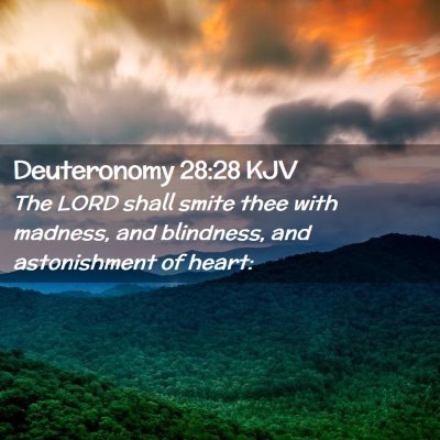 Picture 02 - Deuteronomy 28:28 KJV - The LORD shall smite thee with madness, and - Bible Verse Picture
