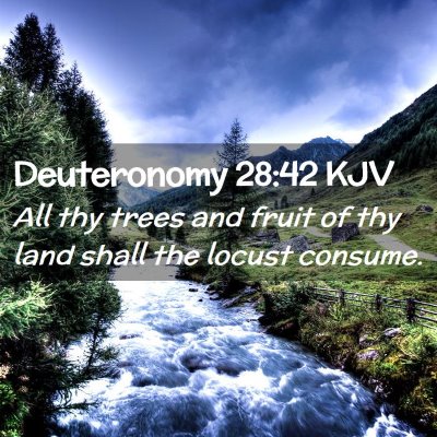 Picture 02 - Deuteronomy 28:42 KJV - All thy trees and fruit of thy land shall the - Bible Verse Picture