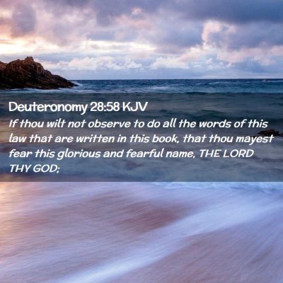 Picture 02 - Deuteronomy 28:58 KJV - If thou wilt not observe to do all the words of - Bible Verse Picture