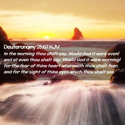 Picture 02 - Deuteronomy 28:67 KJV - In the morning thou shalt say, Would God it were - Bible Verse Picture
