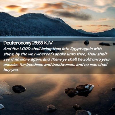 Picture 02 - Deuteronomy 28:68 KJV - And the LORD shall bring thee into Egypt again - Bible Verse Picture