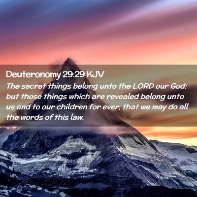 Picture 02 - Deuteronomy 29:29 KJV - The secret things belong unto the LORD our God: - Bible Verse Picture