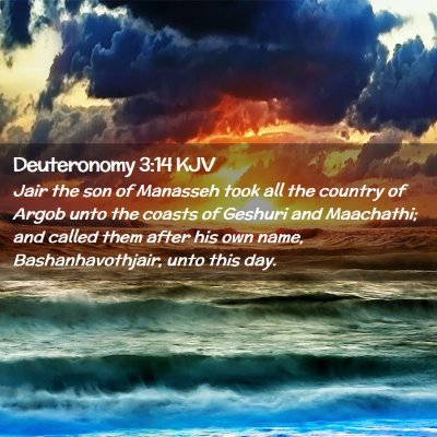 Picture 02 - Deuteronomy 3:14 KJV - Jair the son of Manasseh took all the country of - Bible Verse Picture