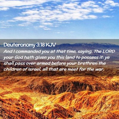 Picture 02 - Deuteronomy 3:18 KJV - And I commanded you at that time, saying, The - Bible Verse Picture