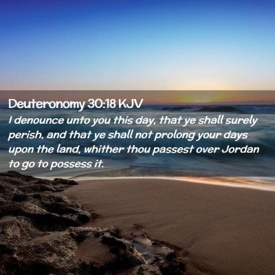 Picture 02 - Deuteronomy 30:18 KJV - I denounce unto you this day, that ye shall - Bible Verse Picture