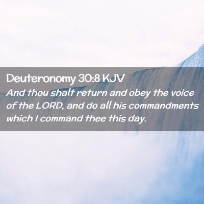 Picture 02 - Deuteronomy 30:8 KJV - And thou shalt return and obey the voice of the - Bible Verse Picture