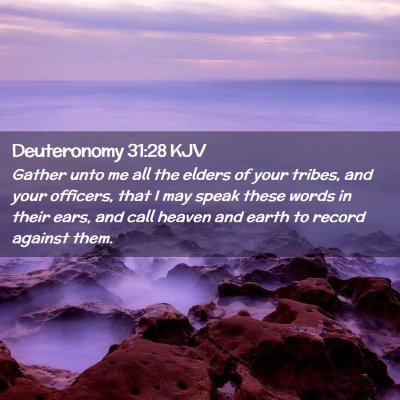 Picture 02 - Deuteronomy 31:28 KJV - Gather unto me all the elders of your tribes, and - Bible Verse Picture