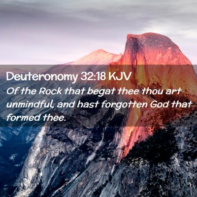 Picture 02 - Deuteronomy 32:18 KJV - Of the Rock that begat thee thou art unmindful, - Bible Verse Picture
