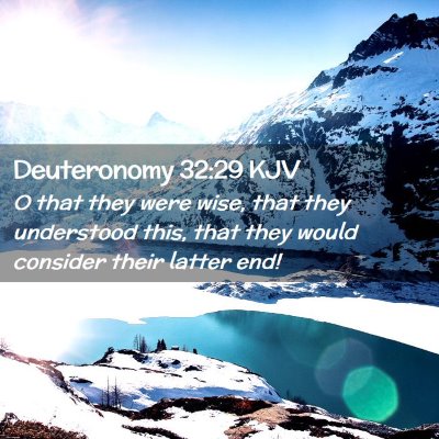 Picture 02 - Deuteronomy 32:29 KJV - O that they were wise, that they understood this, - Bible Verse Picture