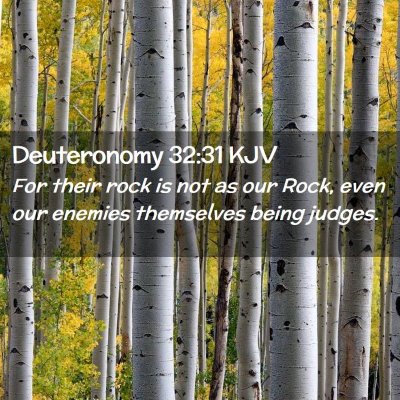 Picture 02 - Deuteronomy 32:31 KJV - For their rock is not as our Rock, even our - Bible Verse Picture