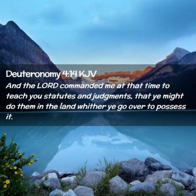 Picture 02 - Deuteronomy 4:14 KJV - And the LORD commanded me at that time to teach - Bible Verse Picture