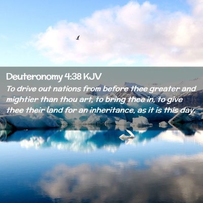 Picture 02 - Deuteronomy 4:38 KJV - To drive out nations from before thee greater and - Bible Verse Picture