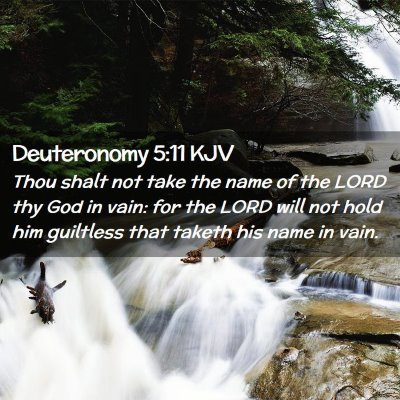 Picture 02 - Deuteronomy 5:11 KJV - Thou shalt not take the name of the LORD thy God - Bible Verse Picture