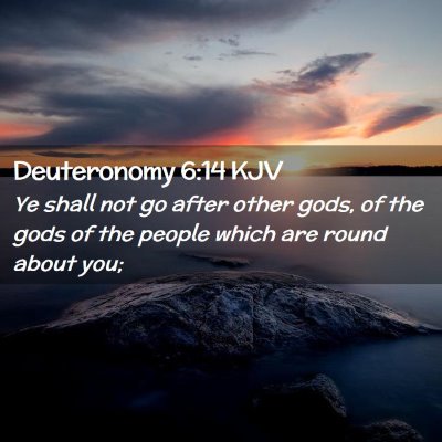 Picture 02 - Deuteronomy 6:14 KJV - Ye shall not go after other gods, of the gods of - Bible Verse Picture