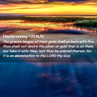 Picture 02 - Deuteronomy 7:25 KJV - The graven images of their gods shall ye burn - Bible Verse Picture