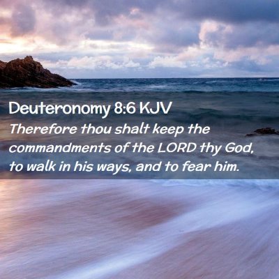Picture 02 - Deuteronomy 8:6 KJV - Therefore thou shalt keep the commandments of the - Bible Verse Picture